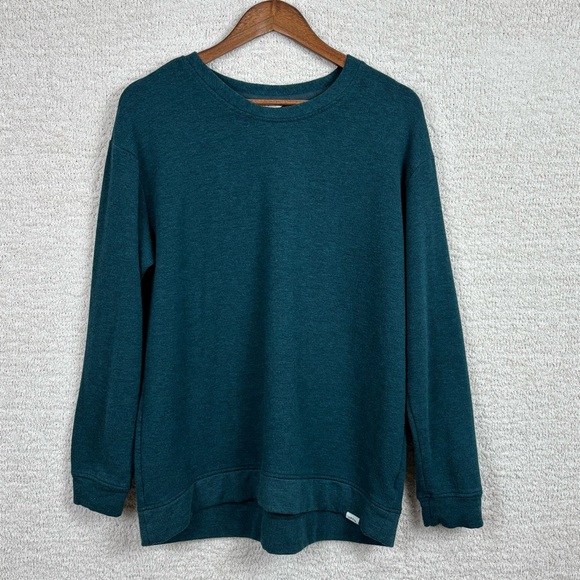 Orvis Sweater Womens Lg Green Teal Cozy Long Sleeve Pull Over Modal Blend Comfy - Picture 1 of 12